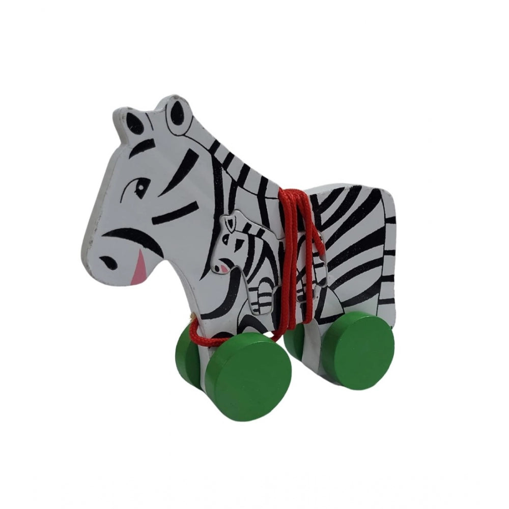 Multicolor Pull Along Toy For Babies Toddlers Zebra (Multicolor)