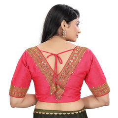 Women's Banglory Embroidery Readymade Blouse (Pink, Size: Free Size)