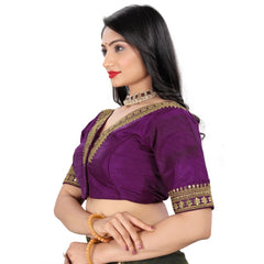 Women's Banglory Embroidery Readymade Blouse (Magenta, Size: Free Size)