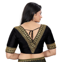 Women's Banglory Embroidery Readymade Blouse (Black, Size: Free Size)