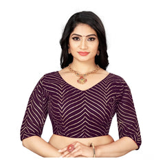 Women's Georgette Embroidery Readymade Blouse (Purple, Size: Free Size)