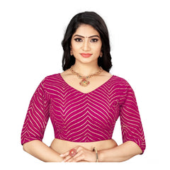 Women's Georgette Embroidery Readymade Blouse (Pink, Size: Free Size)