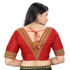 Women's Banglory Embroidery Readymade Blouse (Red, Size: Free Size)