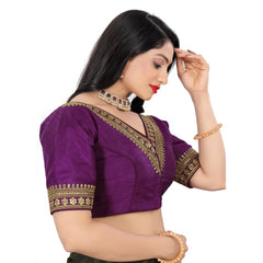 Women's Banglory Embroidery Readymade Blouse (Magenta, Size: Free Size)