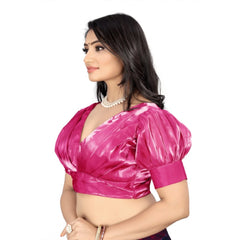 Women's Organza Plain Readymade Blouse (Pink, Size: Free Size)