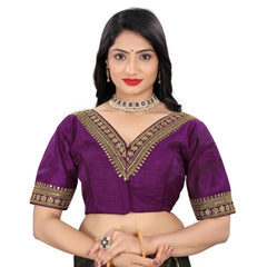 Women's Banglory Embroidery Readymade Blouse (Magenta, Size: Free Size)