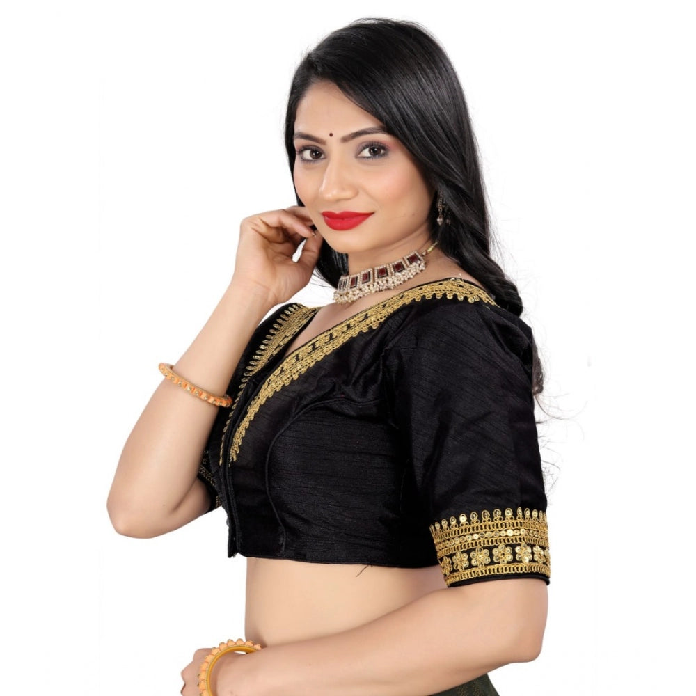 Women's Banglory Embroidery Readymade Blouse (Black, Size: Free Size)