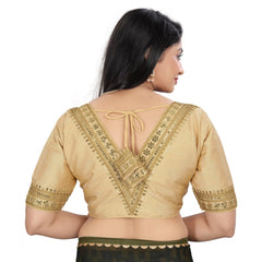 Women's Banglory Embroidery Readymade Blouse (Beige, Size: Free Size)