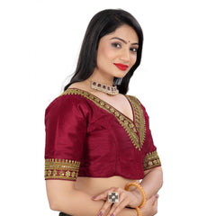 Women's Banglory Embroidery Readymade Blouse (Maroon, Size: Free Size)