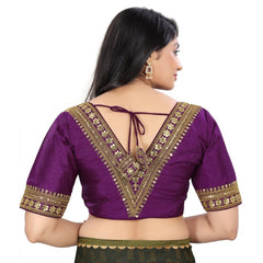 Women's Banglory Embroidery Readymade Blouse (Magenta, Size: Free Size)