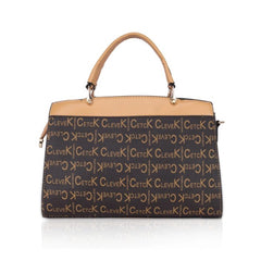 Vegan Leather Printed Handbag (Camel)