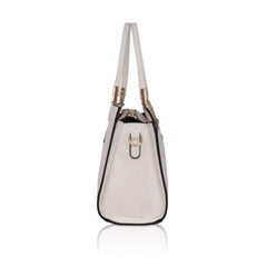 Vegan Leather Textured Adjustable Long Belt Handbag (White)