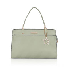 Women's Faux Leather Textured Adjustable Long Belt Handbag (Green)