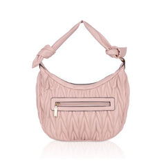 Vegan Leather Textured Handbag (Pink)