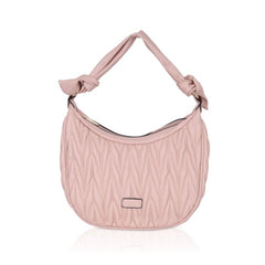 Vegan Leather Textured Handbag (Pink)