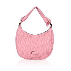 Vegan Leather Textured Handbag (Pink)