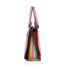 Vegan Leather Printed Adjustable Long Belt Handbag (Pink)