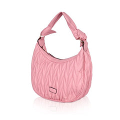 Vegan Leather Textured Handbag (Pink)