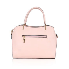 Vegan Leather Solid Handbag (Pink)