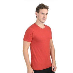 Men's Casual Short Sleeves Cotton Round Neck T-shirt (Red)