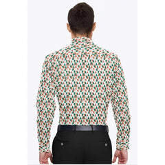 Men's Cotton Blended Printed Full Sleeve Shirt (Multicolor)