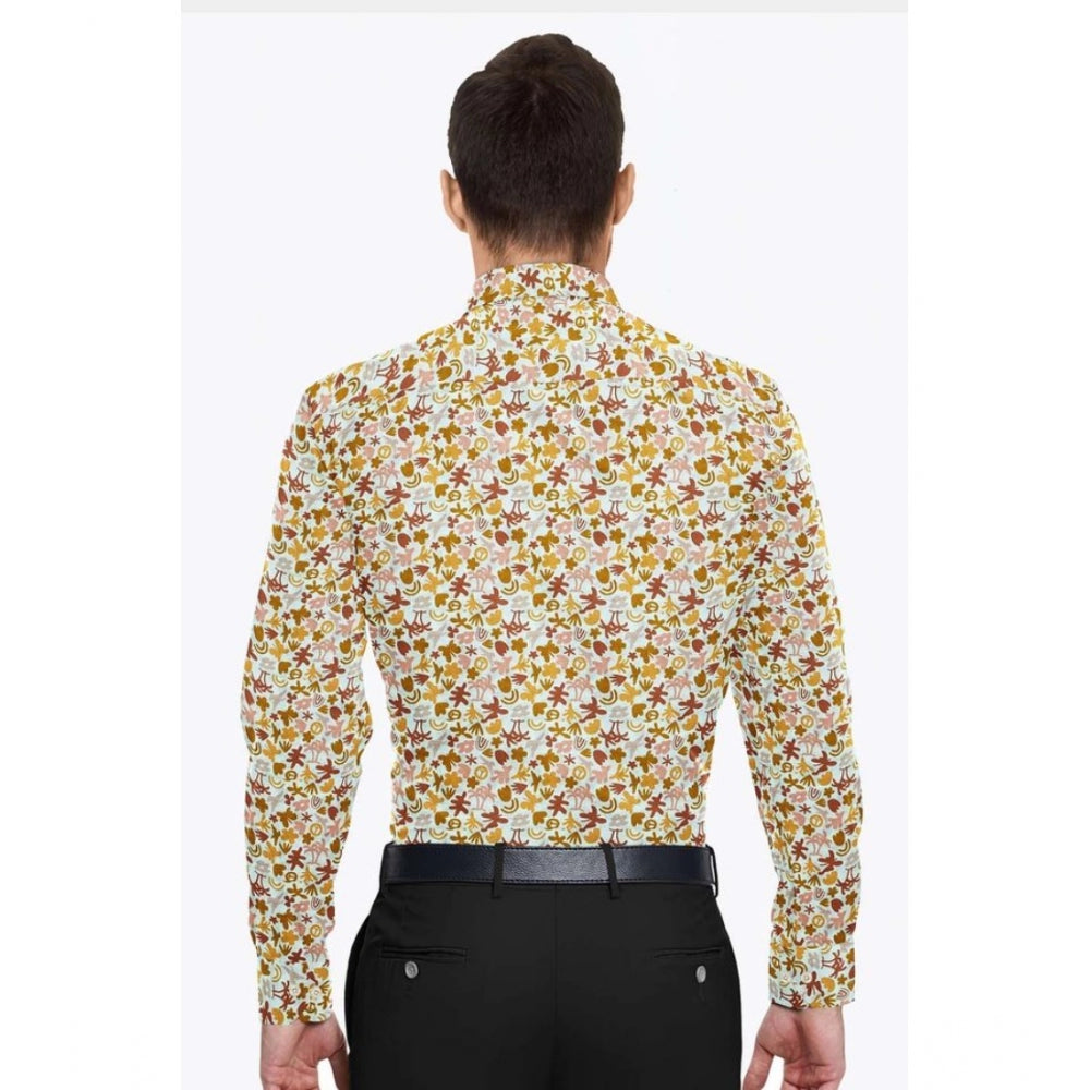 Men's Cotton Blended Printed Full Sleeve Shirt (Multicolor)