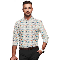 Men's Cotton Blended Printed Full Sleeve Shirt (Multicolor)