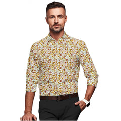 Men's Cotton Blended Printed Full Sleeve Shirt (Multicolor)