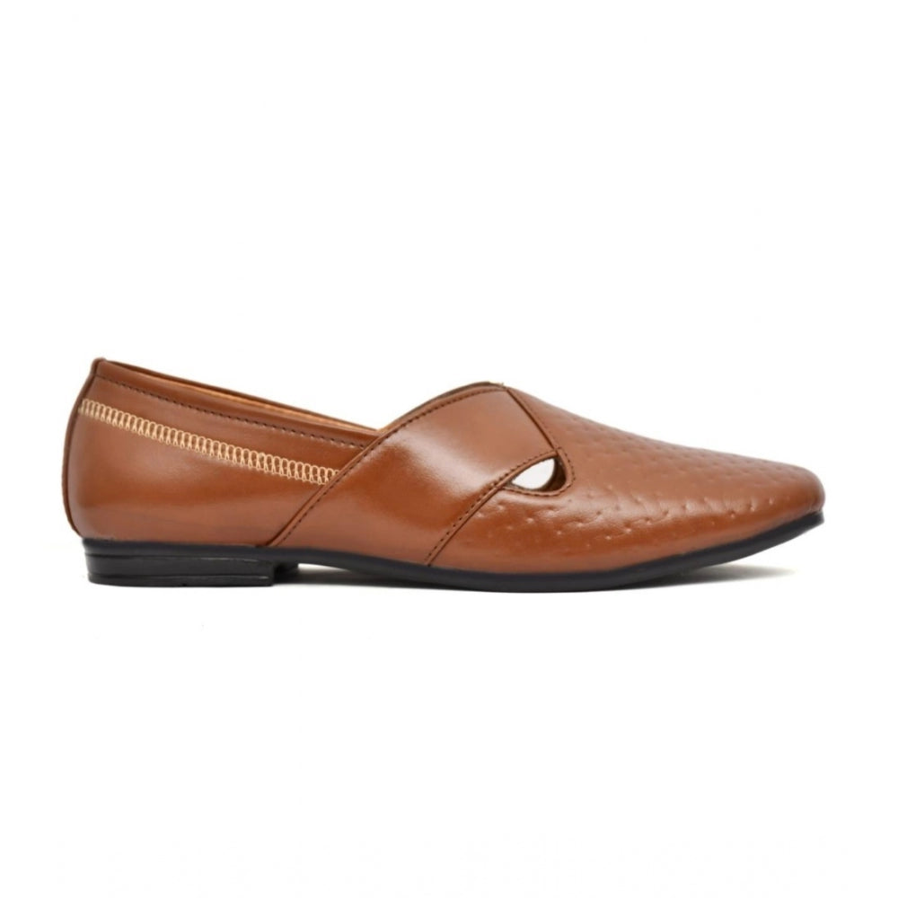 Men's Faux Leather Formal Shoes (Tan)