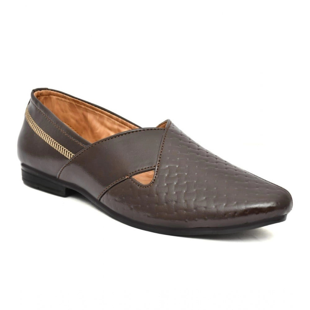 Men's Faux Leather Formal Shoes (Brown)