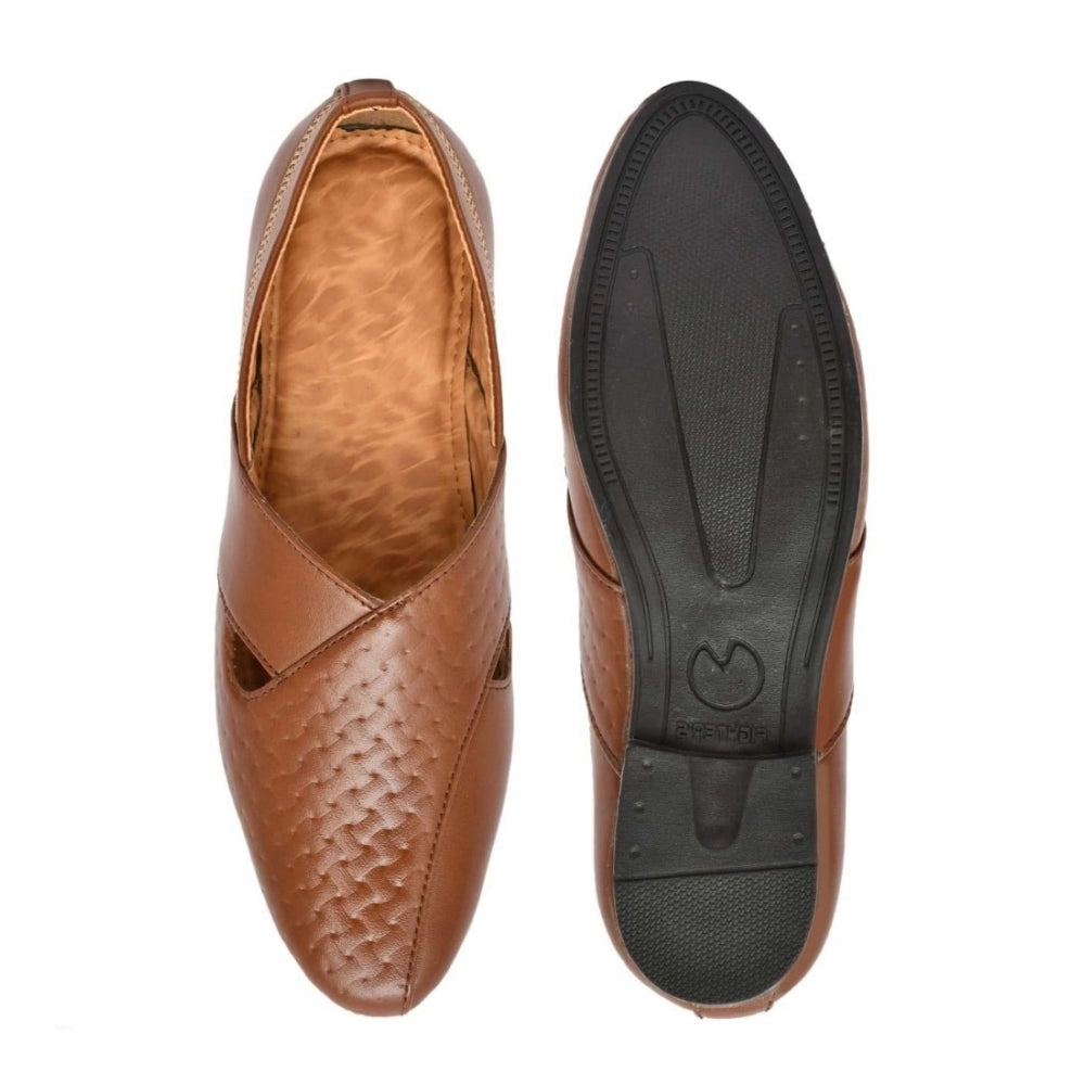 Men's Faux Leather Formal Shoes (Tan)