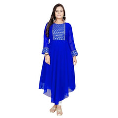 Women's Georgette Embroidered Kurti (RoyalBlue)