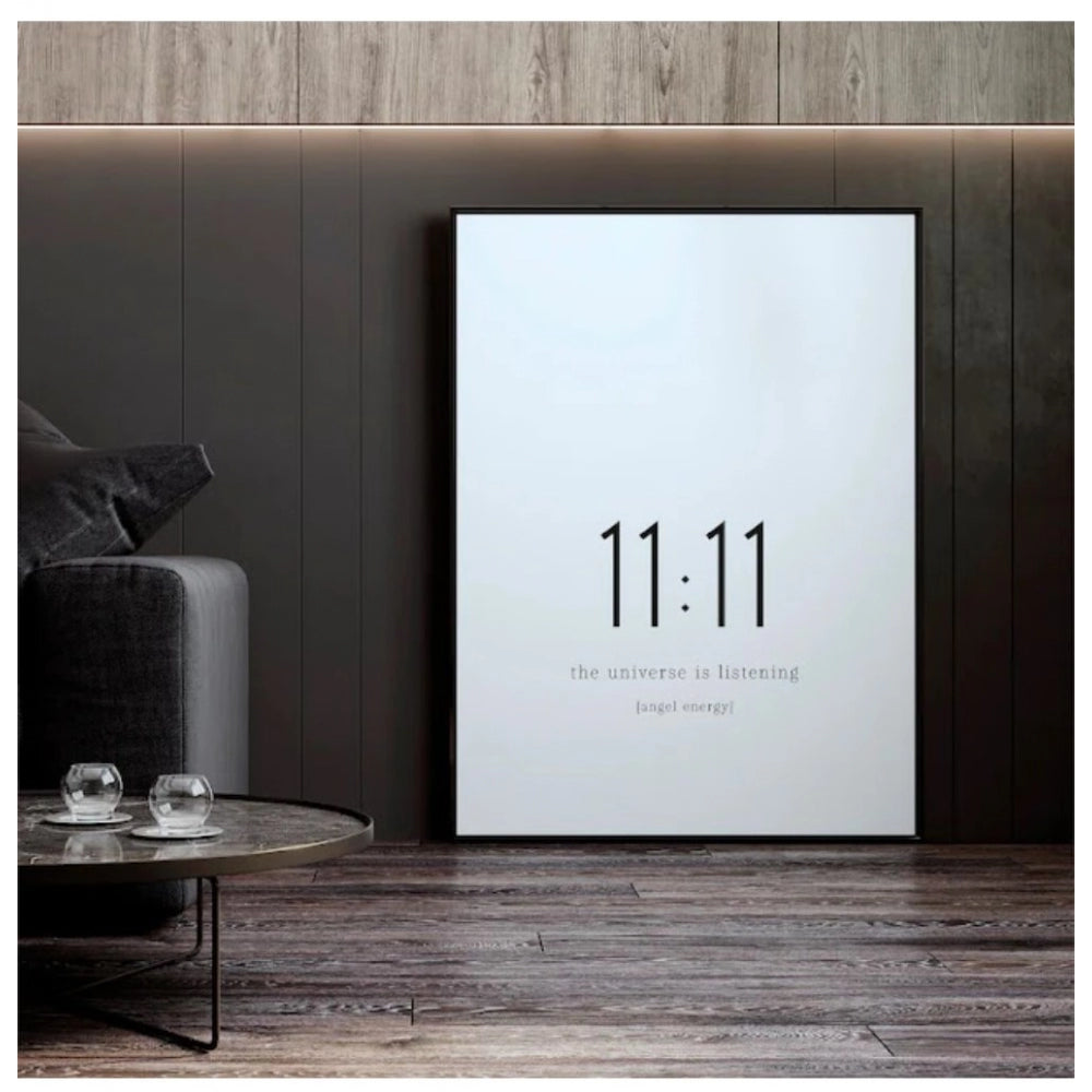 11-11 Angel Number Minimalist Wall Frame (Black )