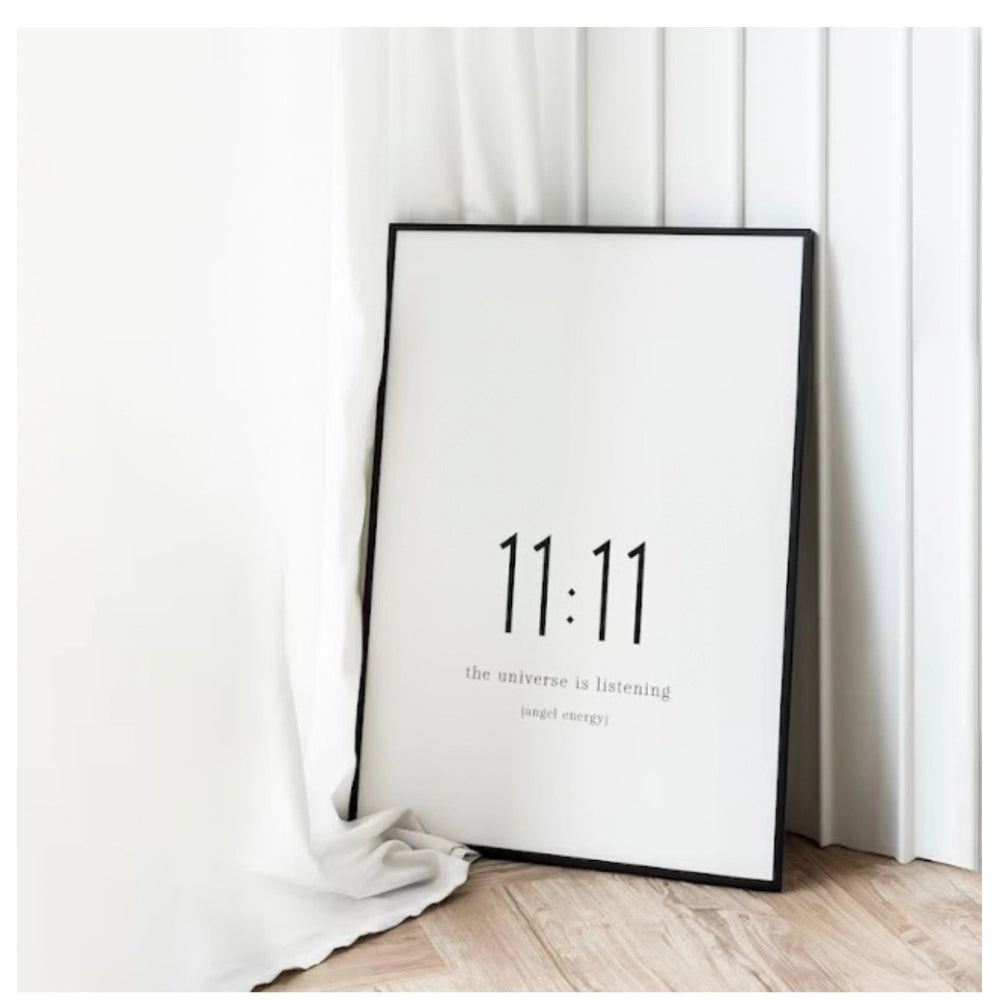 11-11 Angel Number Minimalist Wall Frame (Black )