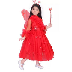 Girl's Net  Pari Dresses (Red)