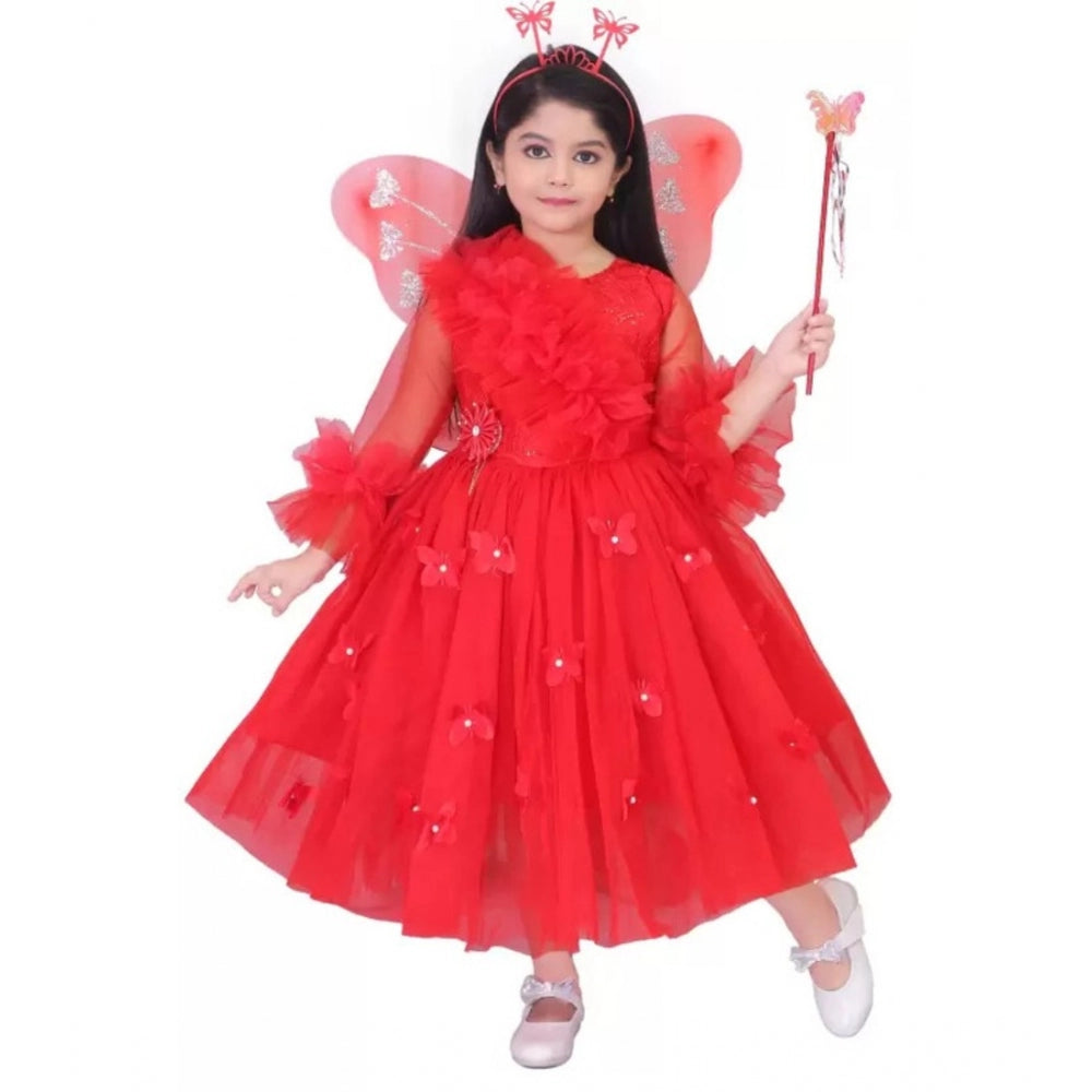 Girl's Net  Pari Dresses (Red)