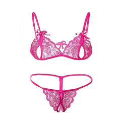 Net Solid Lingerie Set (Pink)