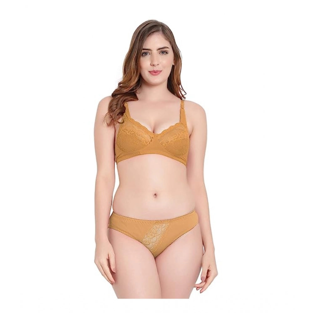 Cotton Solid Lingerie Set (Skin)