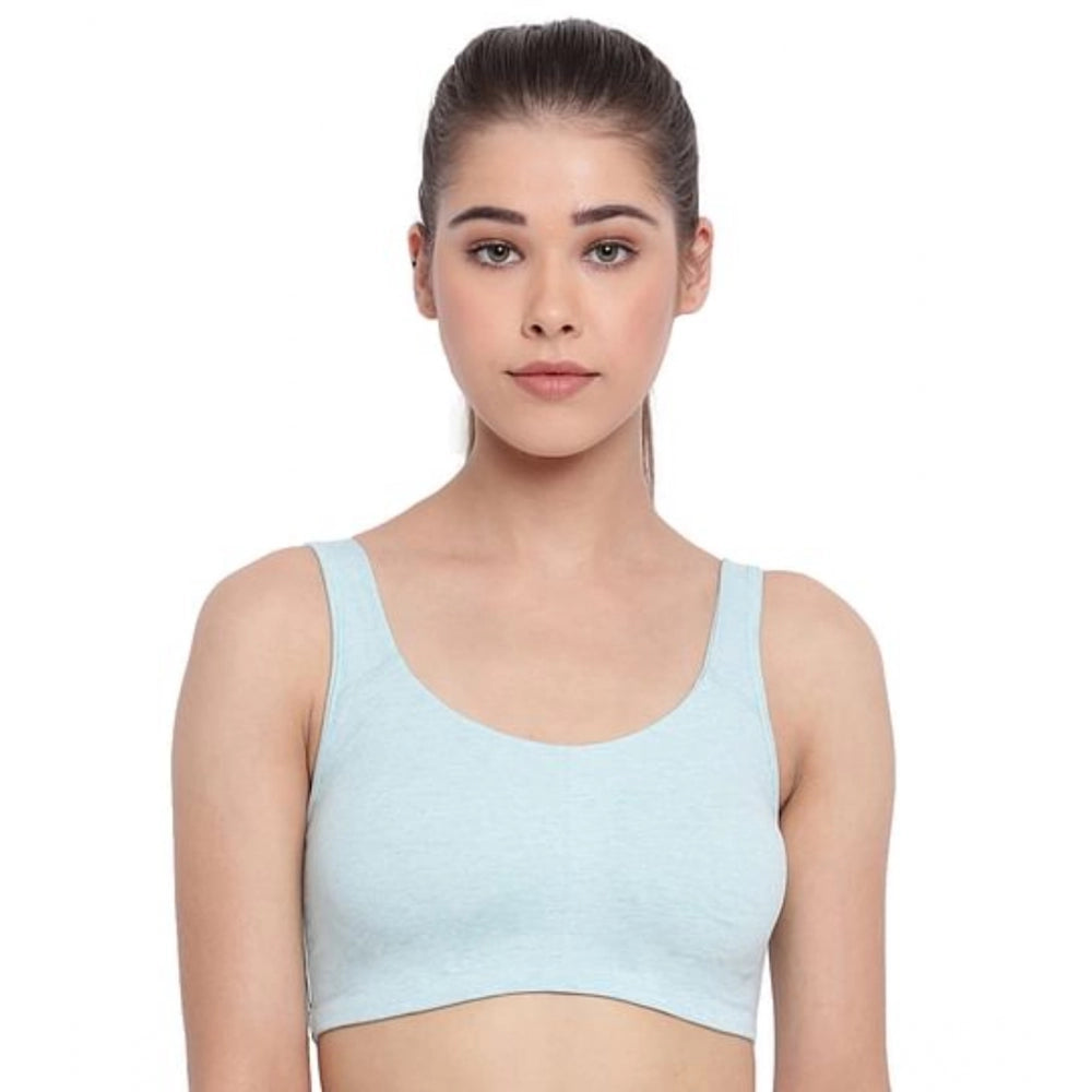 Enamor SB06 Women's Cotton Low Impact Non-Padded, Non-Wired, High-Coverage Bra (Capri-Melange)