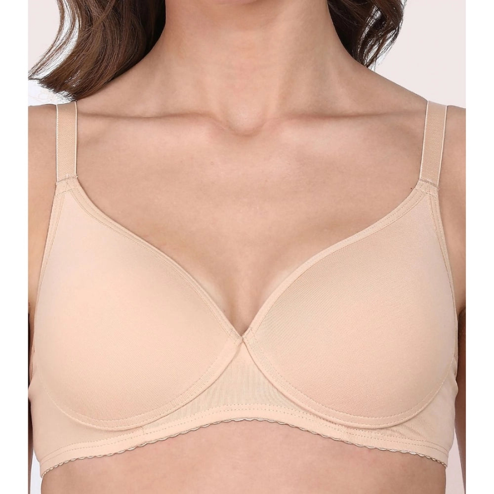 Enamor A039 Women's Cotton Non-Wired &amp; Medium Coverage T-Shirt Bra (Skin)