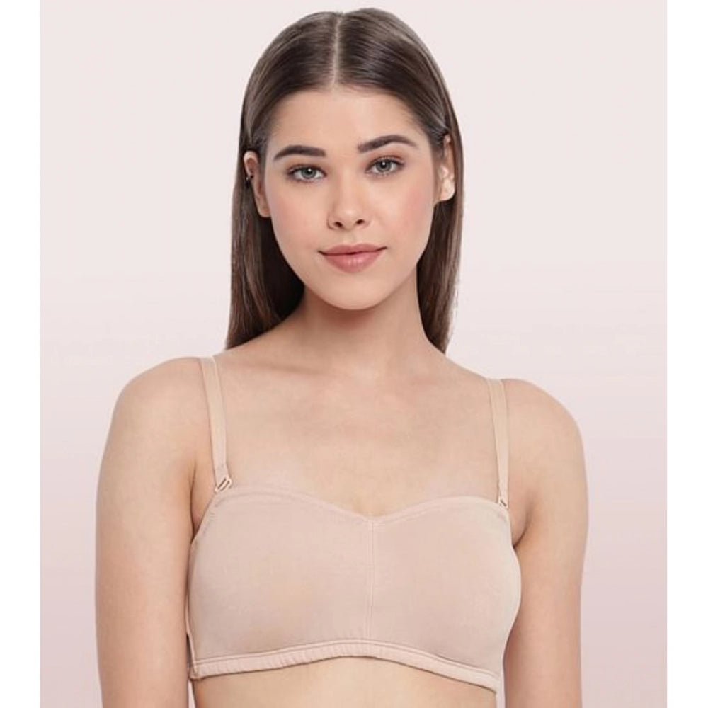 Enamor A019 Women's Cotton Strapless Bra (Skin)