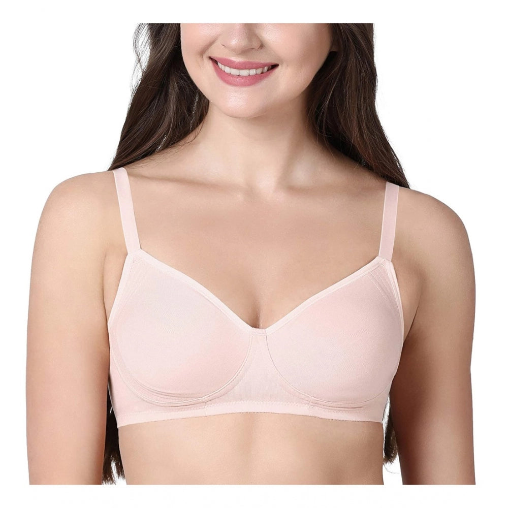 Enamor A042 Women's Cotton Everyday Non Padded And Wirefree Bra (Pearl)