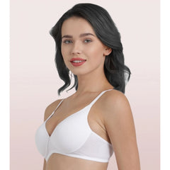 Enamor A039 Women's Cotton Non-Wired &amp; Medium Coverage T-Shirt Bra (White)