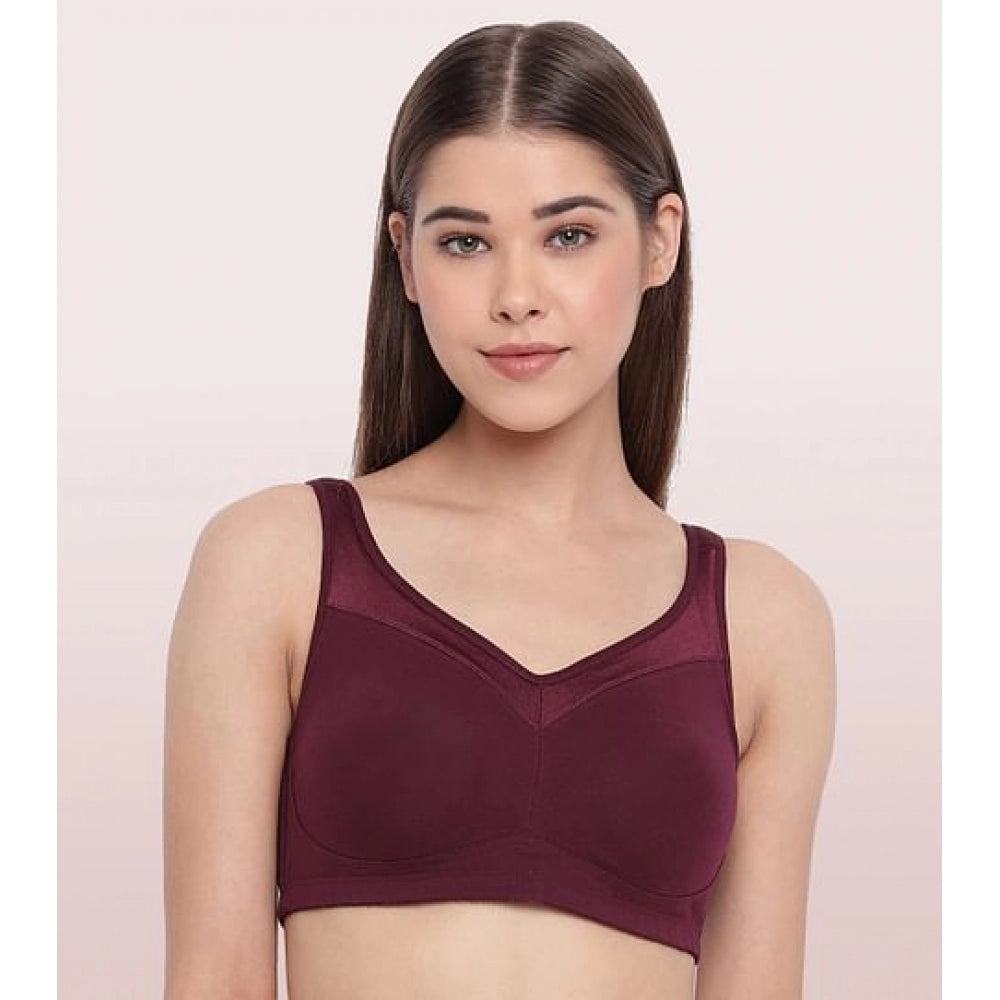 Enamor A112 Women's Cotton Full Support Bra (GrapeWine)