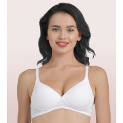 Enamor A039 Women's Cotton Non-Wired &amp; Medium Coverage T-Shirt Bra (White)