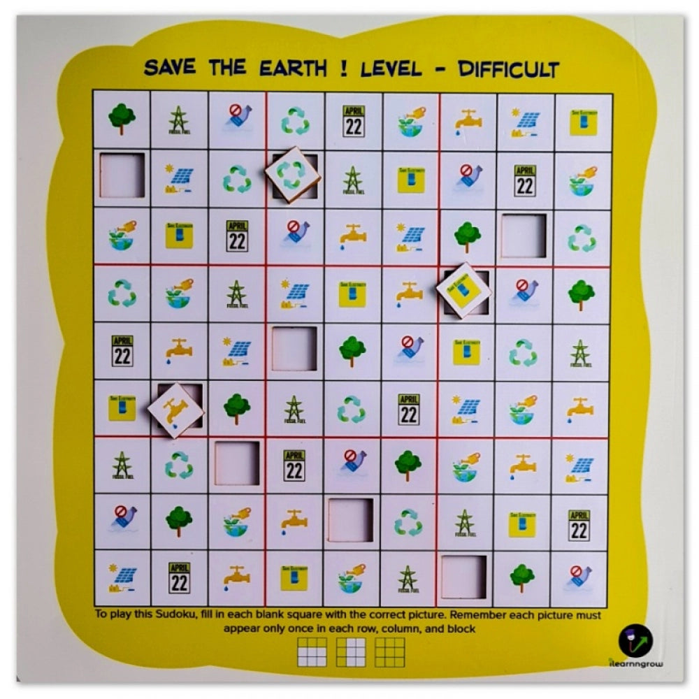 Save the earth - Difficult Wooden Puzzle Game Toys (MultiColor)