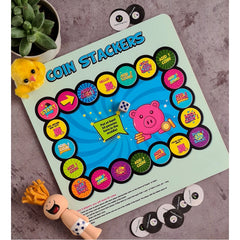 Coin stacker Wooden Board Game Toys (MultiColor)