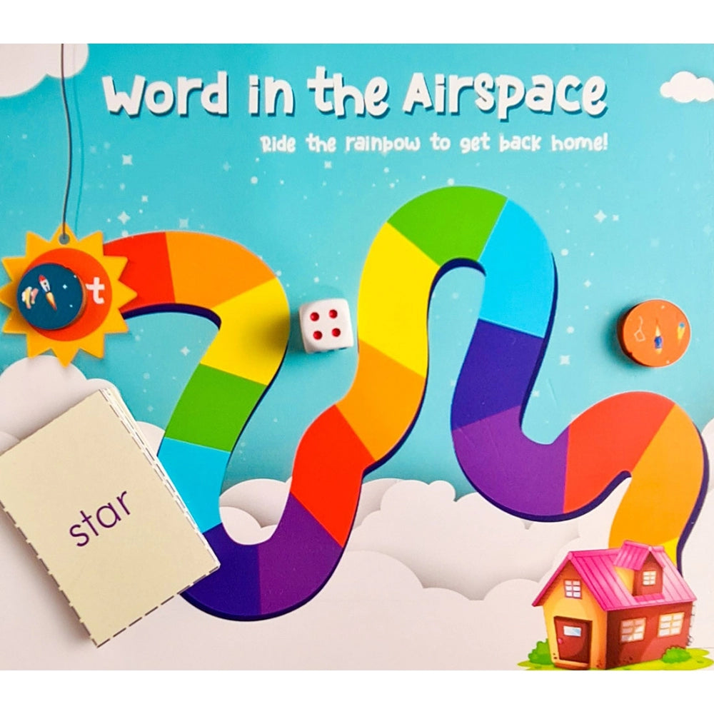 Words in the Air Space Wooden Board Game Toys (MultiColor)