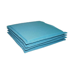 Pack of 4 Polyester Solid Chairpads (Light Blue, Size: 16x16 In)