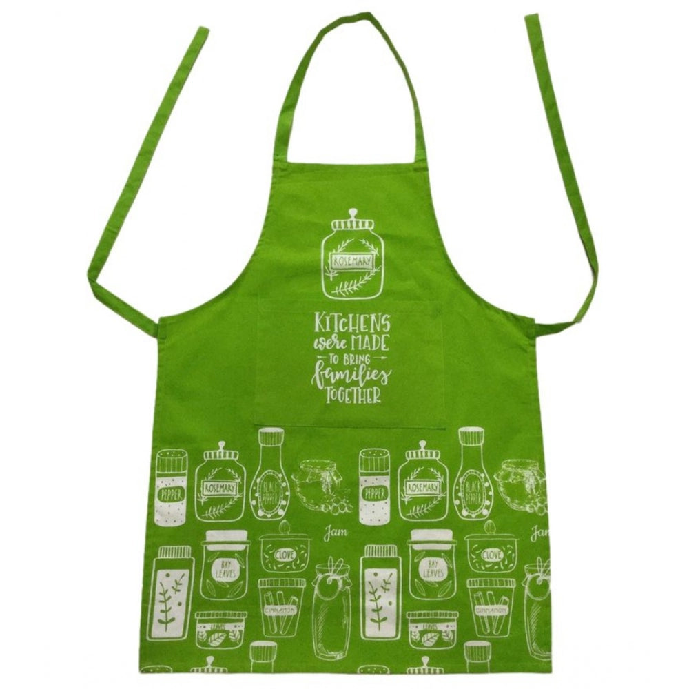 Cotton Printed Aprons (Green, Size: 24x32 In)